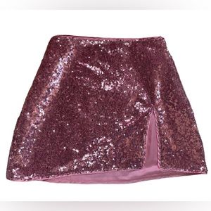 PINK SEQUIN MINI MICRO SKIRT WITH SLIT IN SIZE XS
